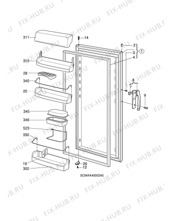 Взрыв-схема холодильника Aeg S1855-6KS+ - Схема узла C10 Door